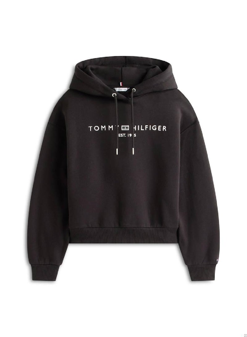 TOMMY HILFIGER Flex Fleece Logo Embroidery Relaxed Hoody - Image 5