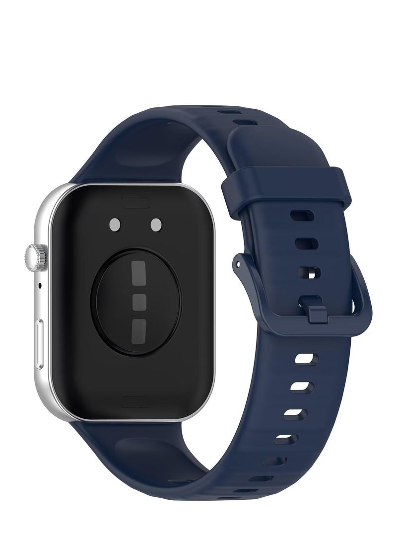 Huawei Watch Fit 3 Strap Comfortable and Flexible Silicone Adjustable Replacement Watch Strap for Huawei Watch Fit 3 (Midnight Blue) - Image 2