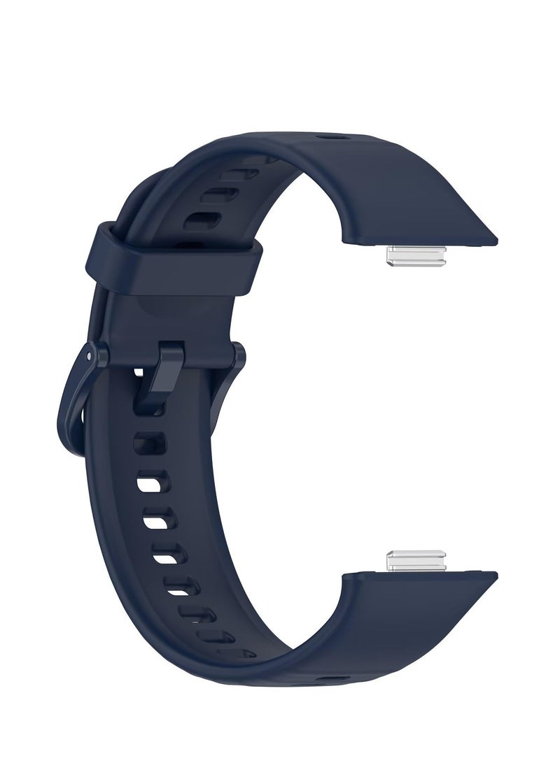 Huawei Watch Fit 3 Strap Comfortable and Flexible Silicone Adjustable Replacement Watch Strap for Huawei Watch Fit 3 (Midnight Blue) - Image 3