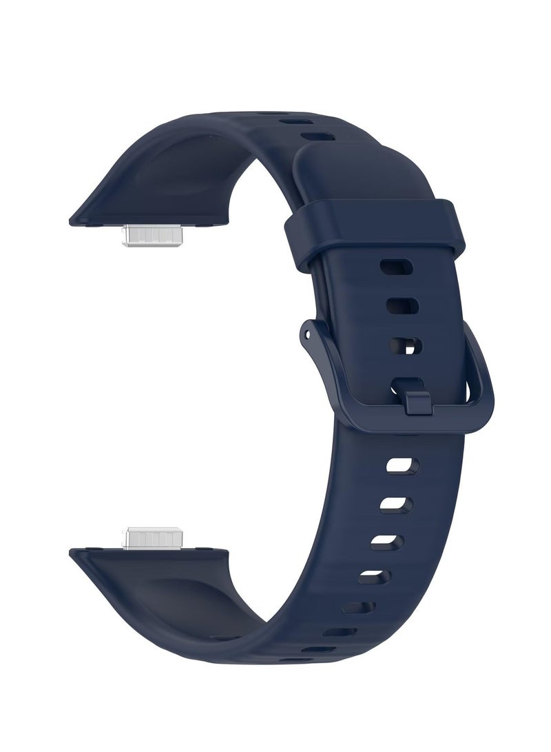 Huawei Watch Fit 3 Strap Comfortable and Flexible Silicone Adjustable Replacement Watch Strap for Huawei Watch Fit 3 (Midnight Blue) - Image 4