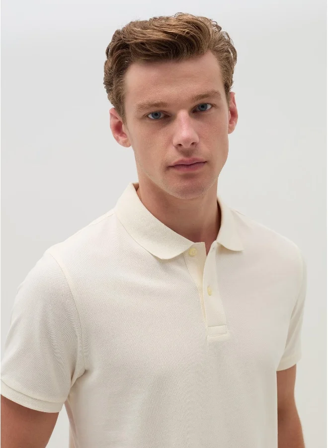 او في اس Cotton pique polo shirt