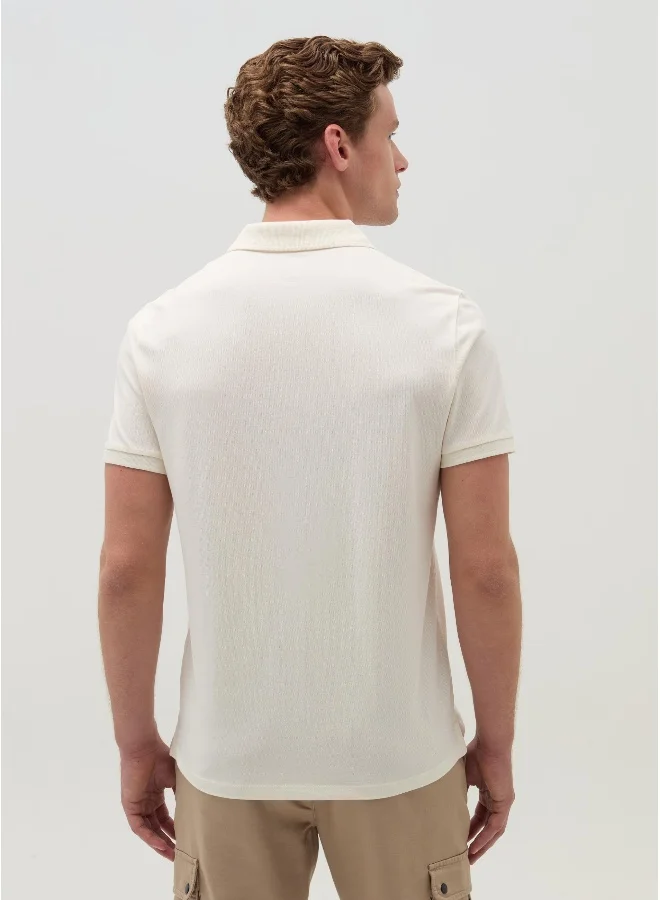 او في اس Cotton pique polo shirt