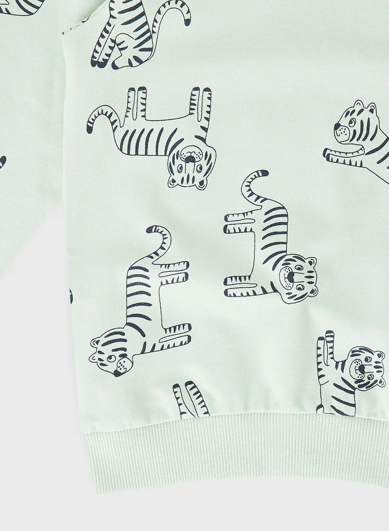 NAME IT Kids Tiger Print Sweatshirt