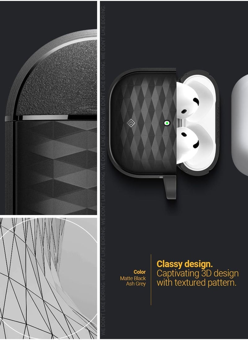 Parallax AirPods 4 Case Cover (2024) with carabiner - Matte Black