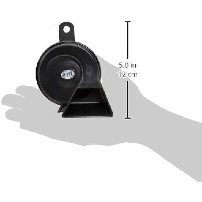 HELLA Trumpet Horn Set Of 2 Universal Fit Black Metal 105 Db Vehicle Horn - Image 3