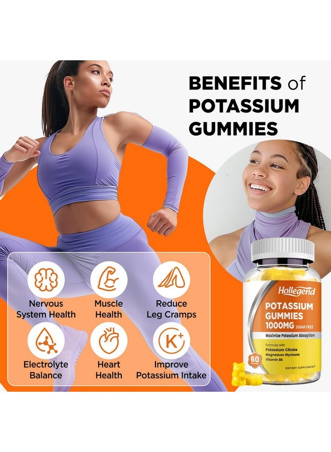 Hollegend هوليجند حبوب البوتاسيوم 1000 ملغ، مزيج لتعزيز امتصاص البوتاسيوم مع فيتامين ب6 والمغنيسيوم، مكمل سترات البوتاسيوم للبالغين، خالي من السكر، 60 حبة - Image 4