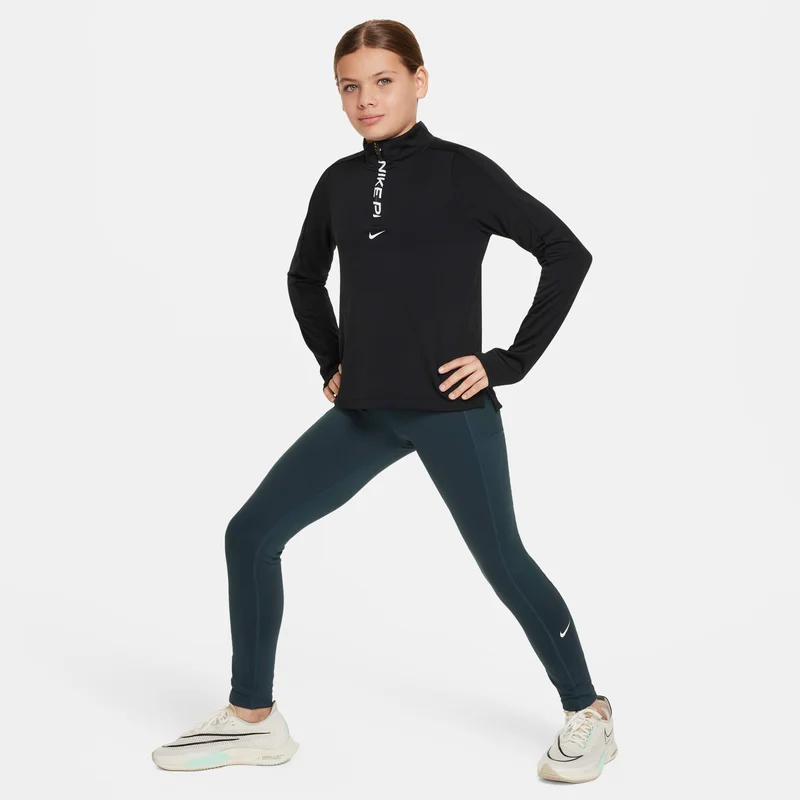 Nike Black Girls' Pro Dri-FIT 1/2-Zip Top  | Best Price UAE