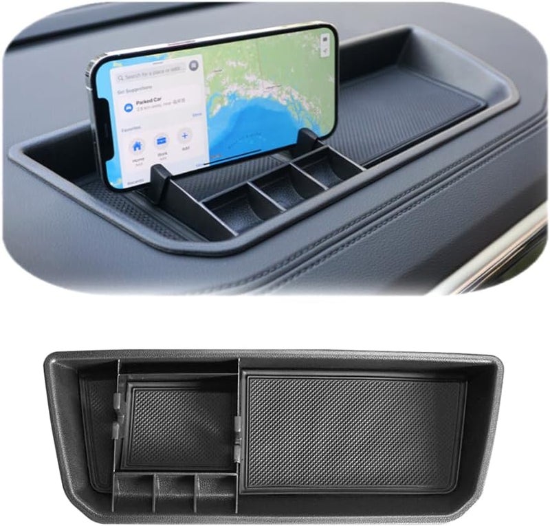 Vesul Interior Dashboard Organizer Compatible with VW Volkswagen Atlas 2018 2019 2020 2021 2022 2023 Phone Holder Tray Storage Box Divider Insert Organizer ABS Glove Pallet(Black) - Image 1