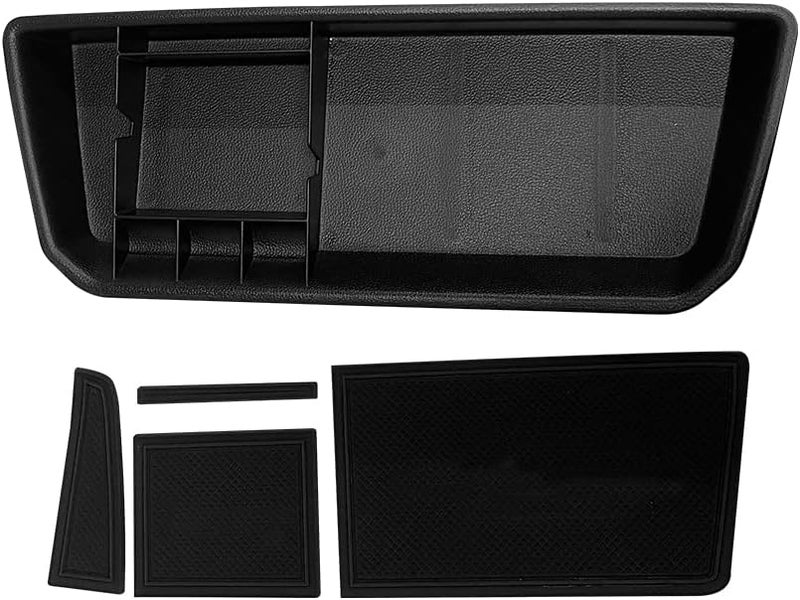 Vesul Interior Dashboard Organizer Compatible with VW Volkswagen Atlas 2018 2019 2020 2021 2022 2023 Phone Holder Tray Storage Box Divider Insert Organizer ABS Glove Pallet(Black) - Image 4