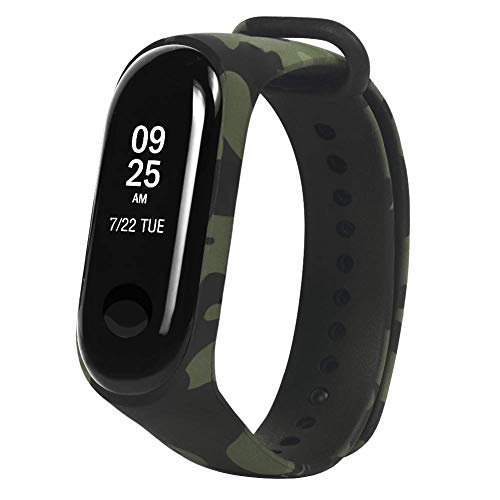 VEROX Adjustable Replacement Band Strap Compatible with Mi Band 3 Strap Combo Army Green Color Strap | Mi Band 3 Camouflage Military Style Strap with Screen Protector - Image 3