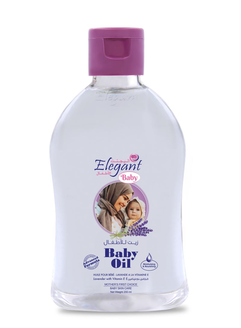 Elegant Elegant Baby Oil Lavender 200ml With Advanced Formula  - Image 1