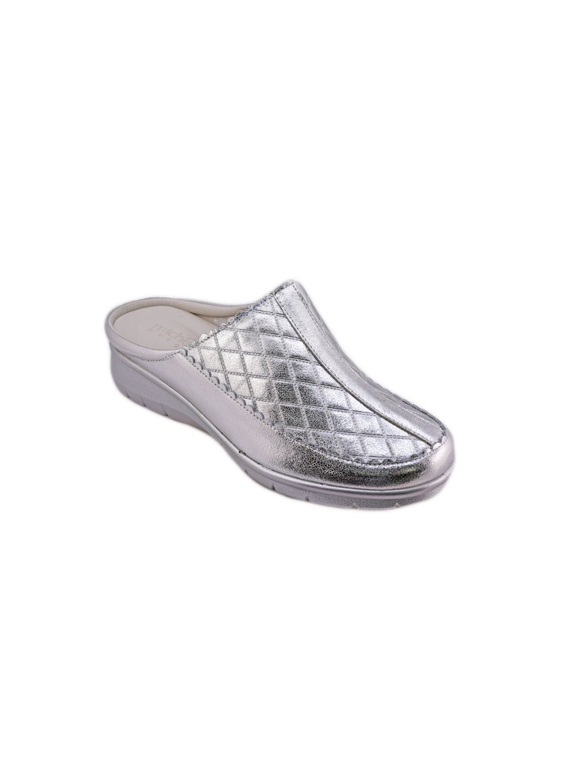 Michelle Morgan Elegant  Ladies Clogs  Silver  - Image 1