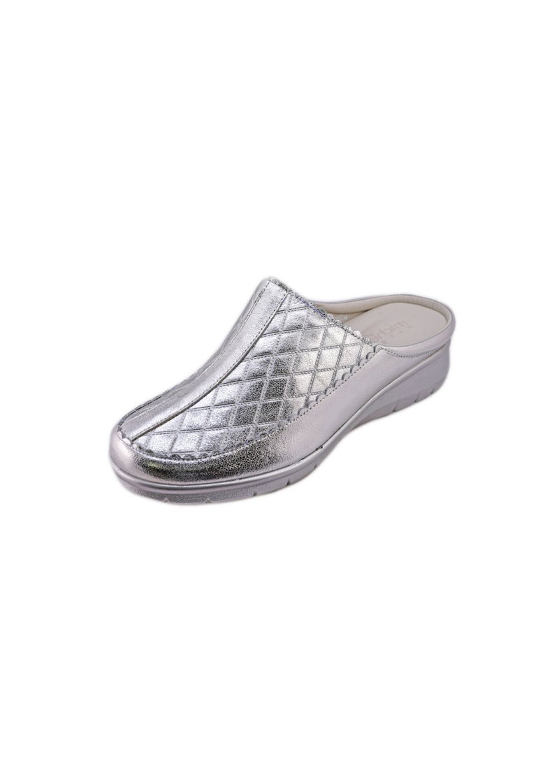 Michelle Morgan Elegant  Ladies Clogs  Silver  - Image 3