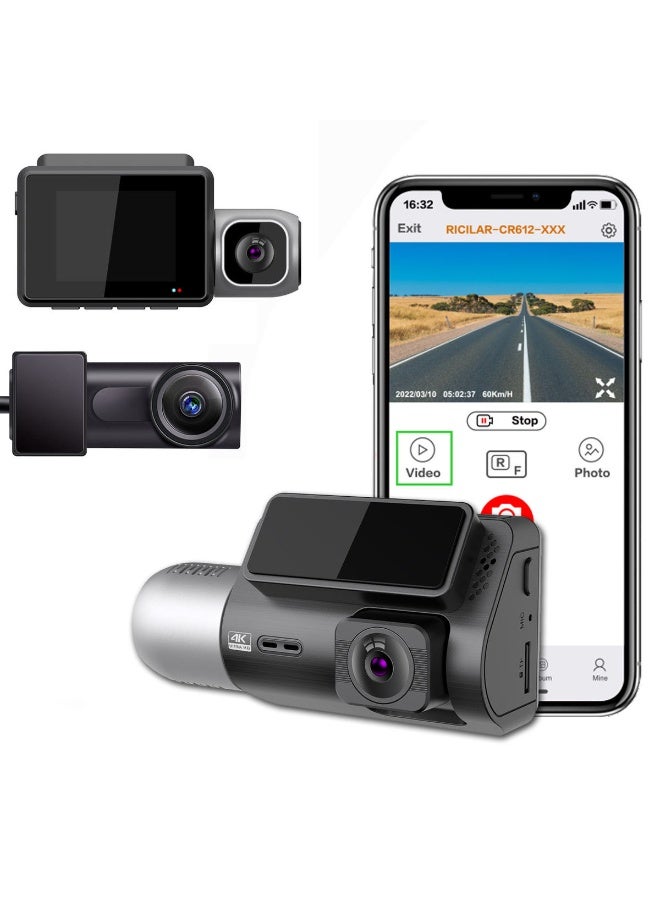 Dash Cam 4K Ultra HD Car Camera, Night Vision, Wi-Fi, G-Sensor, Loop Recording - Image 3