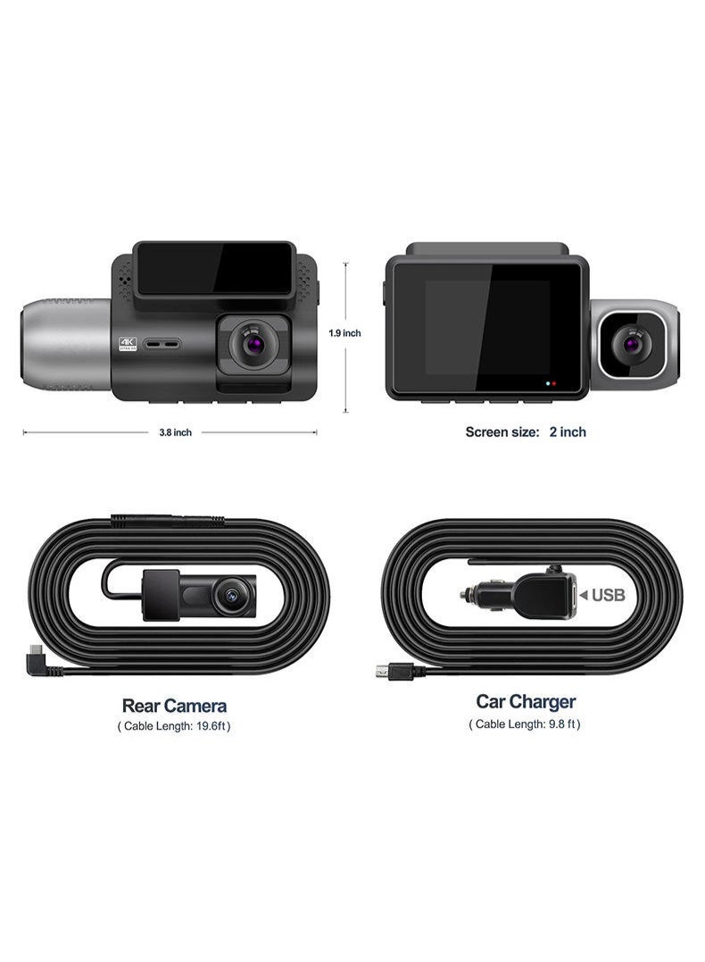 Dash Cam 4K Ultra HD Car Camera, Night Vision, Wi-Fi, G-Sensor, Loop Recording - Image 4