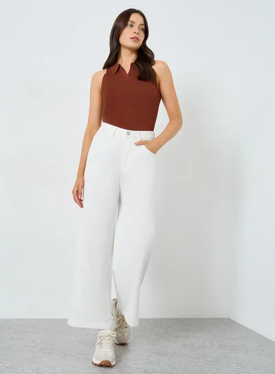 Styli Off White Wide Leg Jeans