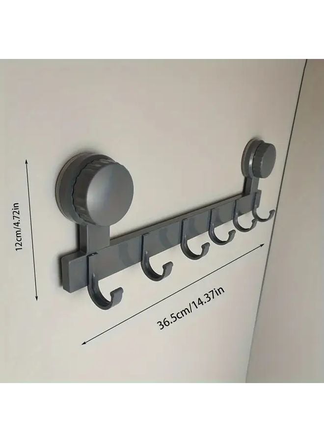 رفرف حمام مضيء فاخر عملي مثبت على الحائط مع 6 خطاطيف وكؤوس شفط قوية - Image 5