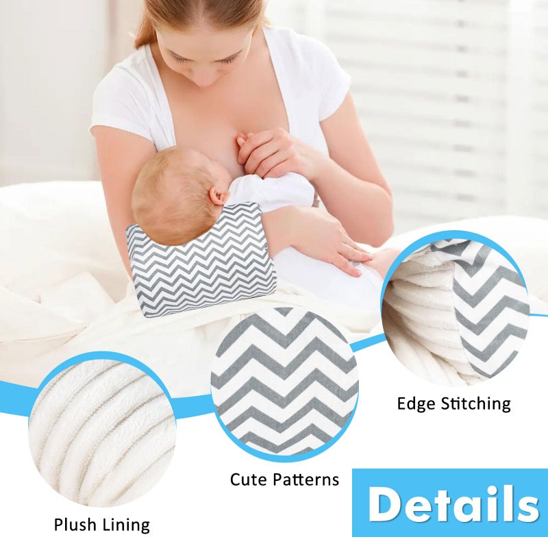 TEUOPIOE Baby Feeding Arm Pillow,Soft Cotton Bottle Nursing Arm Pillows for Newborn,Breastfeeding Pillows for More Support for Mom and Baby,Portable and Washable,Ergonomic Nursing Essentials(Grey Stripes) - Image 4