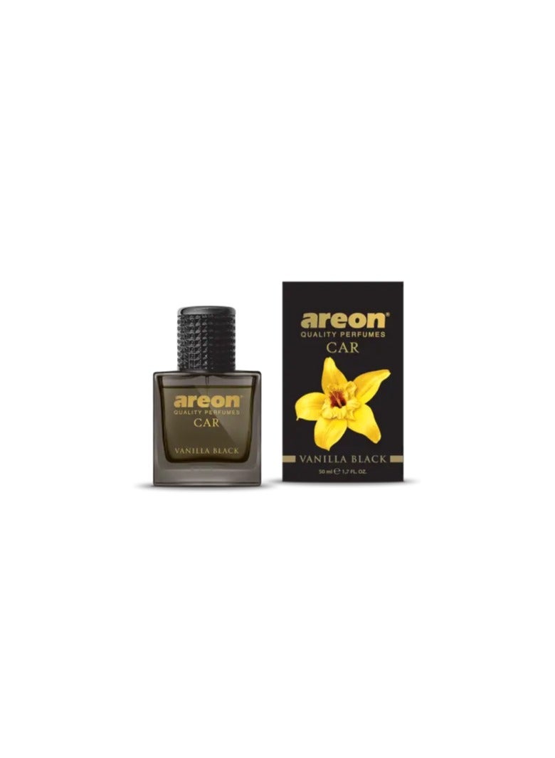 Areon Car Air Freshener with 50ml vanilla BLACK Scent Card