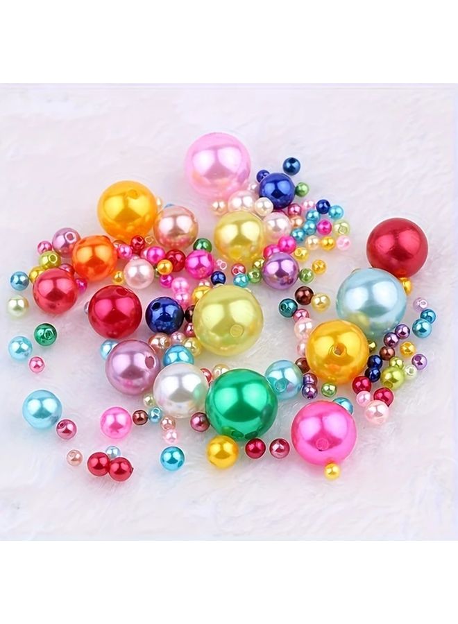 Mixed Color Straight Hole Loose Beads 4mm 5mm 6mm 8mm 800 Pcs DIY Jewelry Making Supplies - Image 1