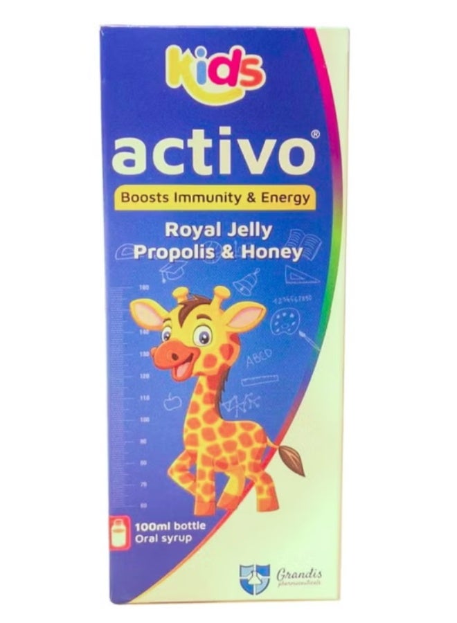 Grandis Kids Activo Immunity Syrup With Propolis Royal Jelly & Vitamins 100ml For Children