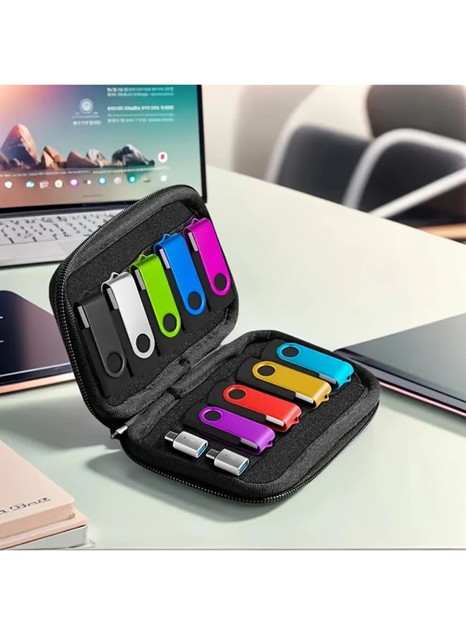 1pc Modular USB Drive Organizer Case 10 Position Portable Storage Box Hard Drive Protection - Image 5