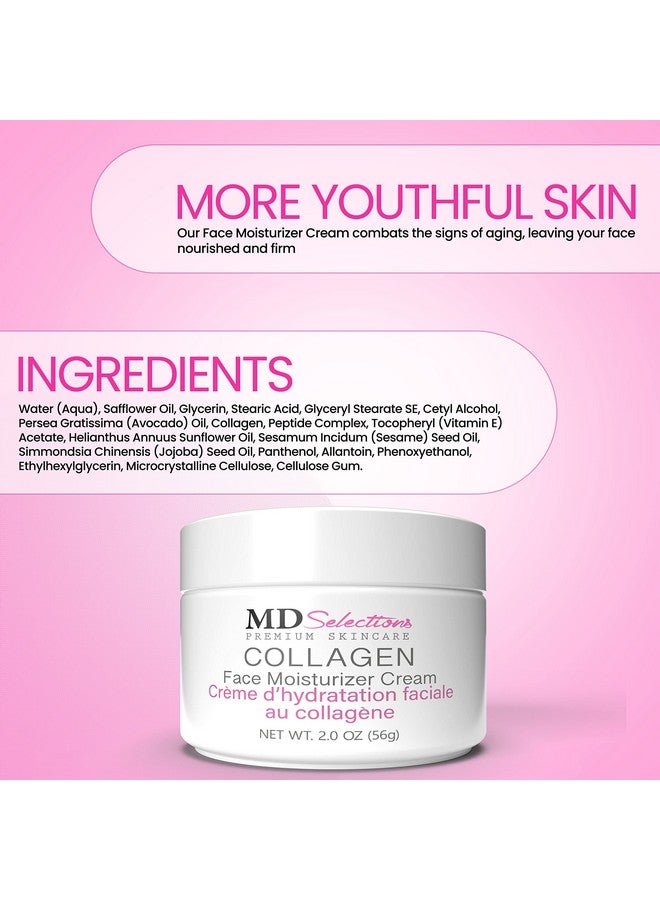 MD Selections Collagen Face Moisturizer Peptide - Anti-Wrinkle Facial Moisturizer For Face - Niacinamide, Deeply Hydrating Peptide Complex Cream, Facial Skin Care Products For Dry - 2Oz (Pack of 2) - Image 5