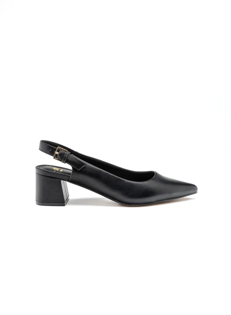 Bata Pointed Slingback Block‑Heel Shoes