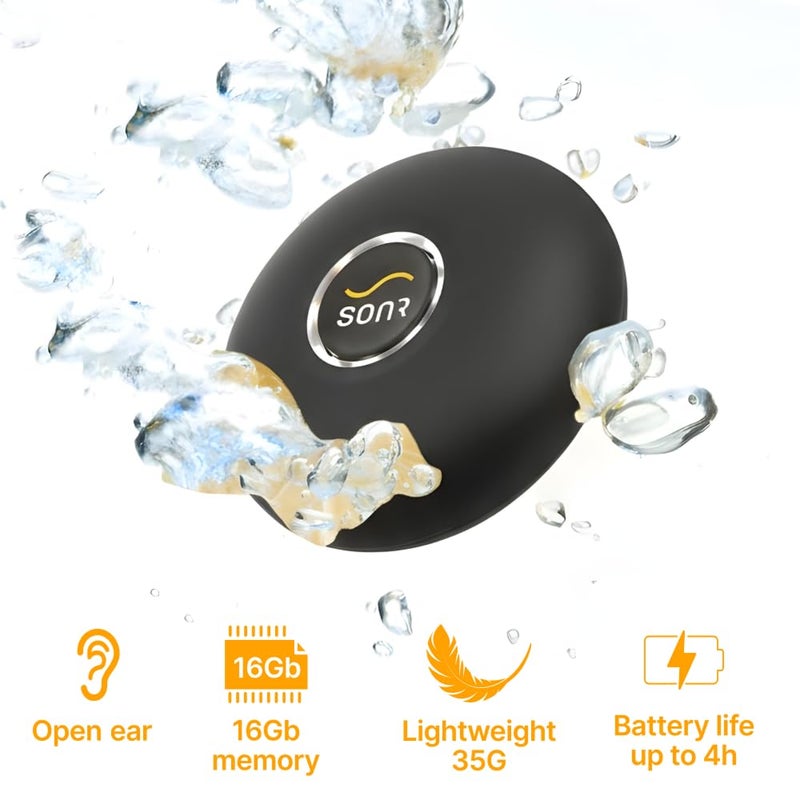 SONR Music Waterproof MP3 Player for Swimming â€” Bone Conduction Underwater Headphones for Pool, Open Water & Triathlon Training â€” Wireless, Comfortable & Clear Sound (Dark Grey) - Image 2