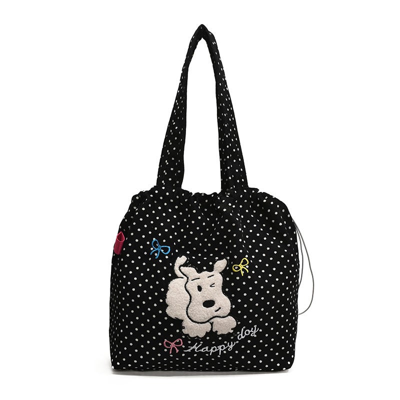 Tea Party Cute Shoulder Bag Lightweight Canvas Bag Student Class Tote Bag Women'S Macaron Color Handbag - Image 1