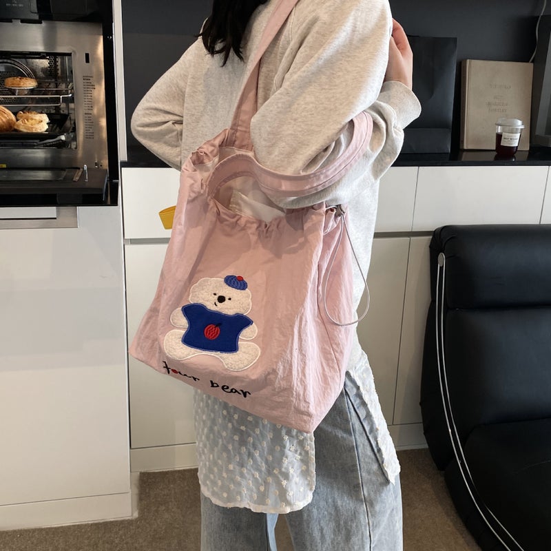 Tea Party Cute Shoulder Bag Lightweight Canvas Bag Student Class Tote Bag Women'S Macaron Color Handbag - Image 5