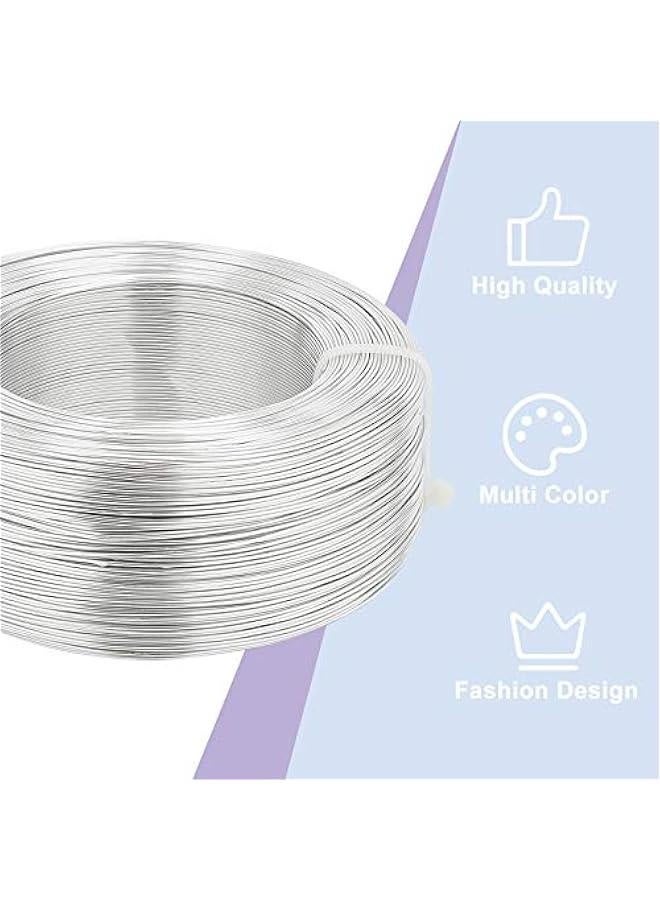سلك ألمنيوم فضي بسمك 20 قياس بطول 984 قدم مرن لصنع التحف المعدنية وتزيين المجوهرات وإمدادات الحدائق - Image 5