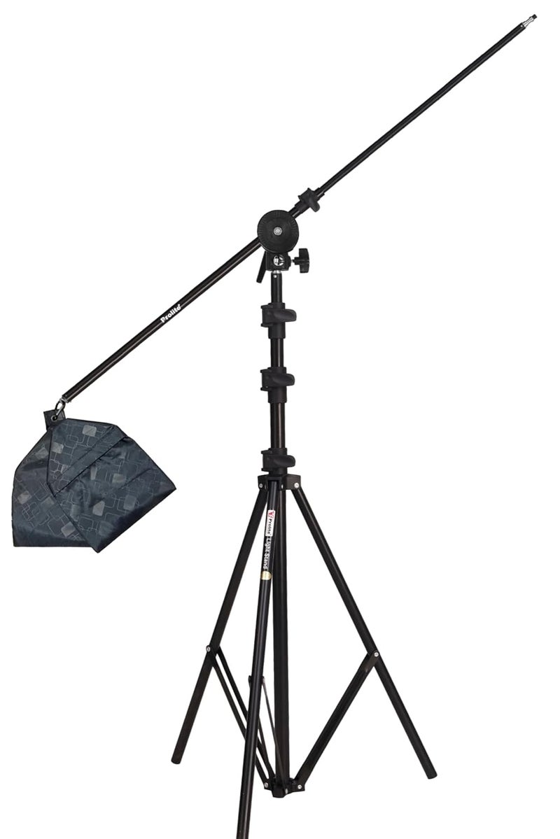 Pro-Lite Photography Lighting Boom Stand Kit | Boom Grip, Boom Arm, Light Stand 9ft, Empty Sandbags | Used with Softbox LED Flash Lighting for Overhead/Table Top Lighting - Image 1