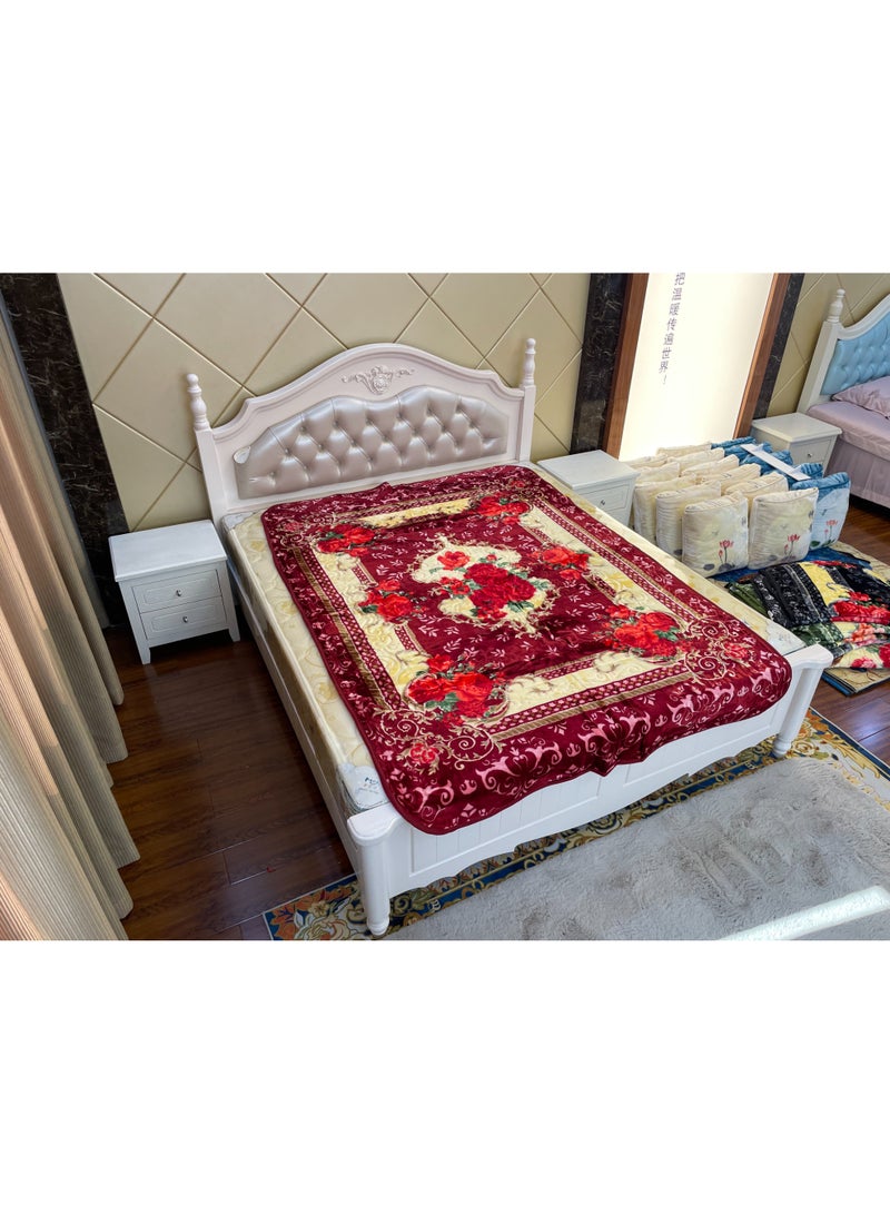 STARGOLD 160x220cm Weighted Comfort Blanket Heavy 1 Ply Winter Throw Blanket for Single Bed, Embossed Wool Feel Bedding, SG-BL904
