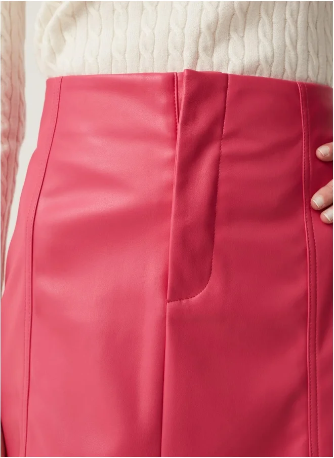 او في اس Ovs High-Waist Miniskirt With Shiny Effect