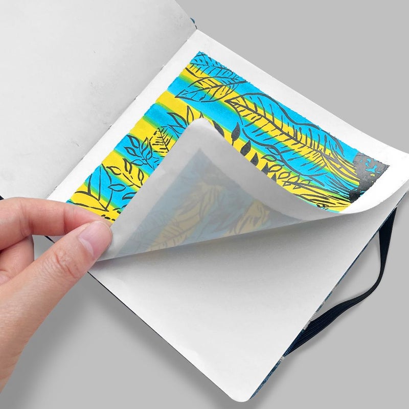 كتاب رسم مغلف بقماش يدوي الكرز، ورق مربع لأقلام الماركر - Image 4
