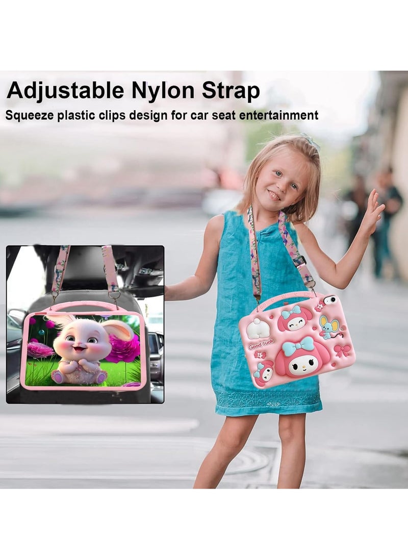General Compatible with iPad 10th Generation 2022 10.9 inch Case for iPad 10 Kids Case Cute 3D Cartoon Silicone Case with Stand Grip, Shoulder Strap  - Image 5