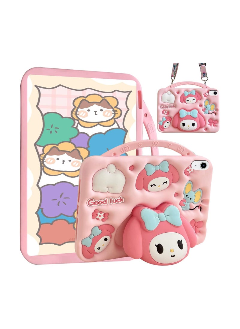 General Compatible with iPad 10th Generation 2022 10.9 inch Case for iPad 10 Kids Case Cute 3D Cartoon Silicone Case with Stand Grip, Shoulder Strap  - Image 1