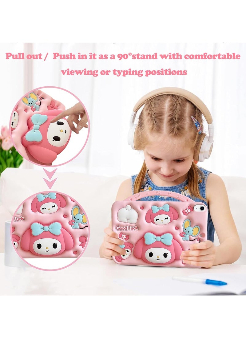 General Compatible with iPad 10th Generation 2022 10.9 inch Case for iPad 10 Kids Case Cute 3D Cartoon Silicone Case with Stand Grip, Shoulder Strap  - Image 2
