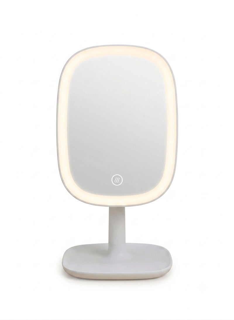 مرآة مكياج LED مع إضاءة 3 ألوان وذاكرة ذكية - دوران 360 درجة، سطوع قابل للتعديل (3000K-6000K)، خيارات متعددة الحجم للزينة أو السفر أو الاستخدام الاحترافي - Image 2
