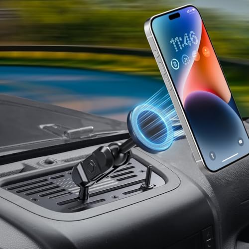 SwiftGaze Stainless Steel Phone Mount for 2011-2017 Wrangler JK JKU Magnetic & Clamp Dual Heads All-Metal Shakeproof Original America Flag Design OEM Screws Dash Mount Install - Image 2