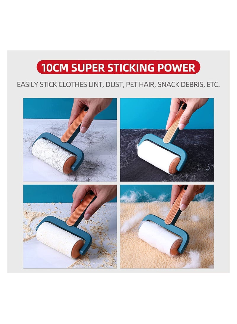 Lint Roller for Pet Hair Extra Sticky Dustproof Reusable Remover Clothes Couch Carpet Furniture 1 Handle with 3 Refills Orange - Image 3