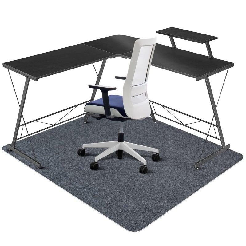 Chair Mat for Hard Floors QQpony 16 Thick 63x51 Office Chair Mat for Hardwood Floors Premium Floor Protector Chair Mat Desk Rug for Home Office Dark Grey