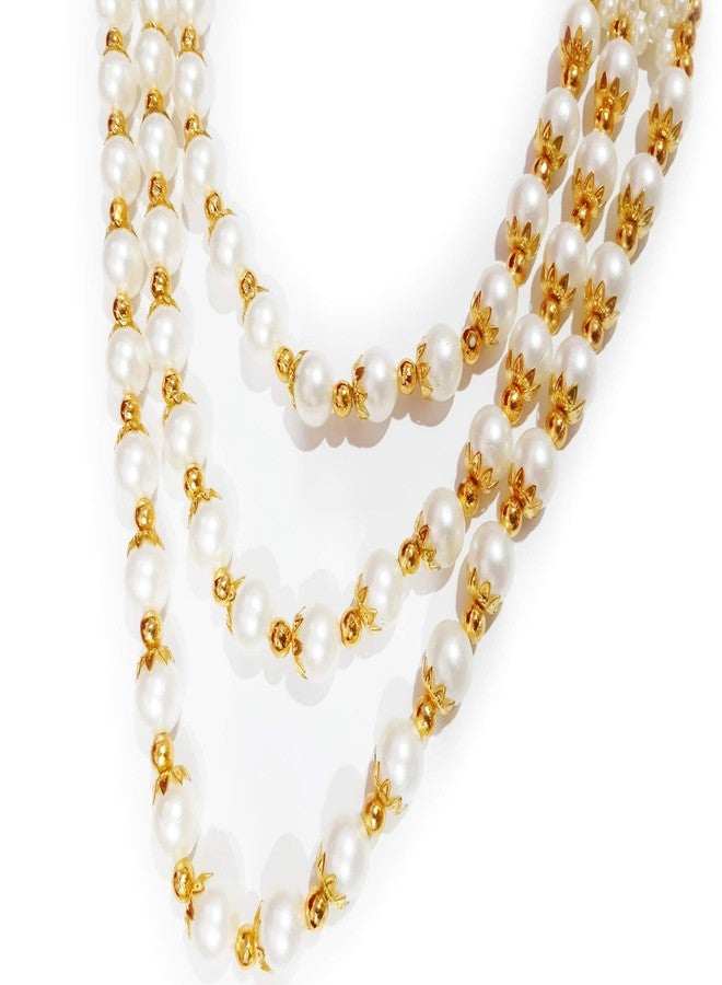 SRC Creations Multi string Necklace Jewellery for Groom Dulha Moti Mala Haar for Men or other useful occassion - Image 5