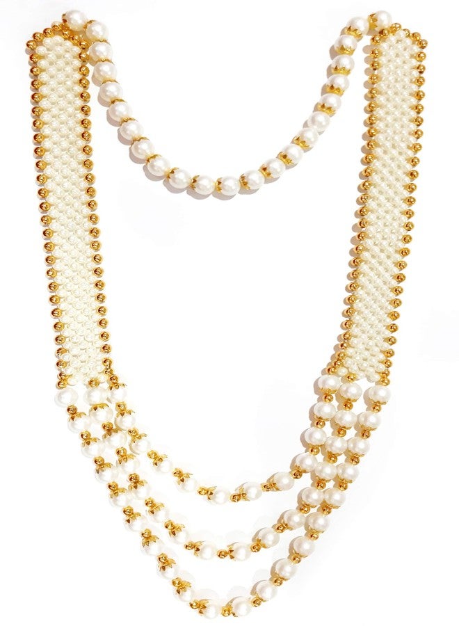 SRC Creations Multi string Necklace Jewellery for Groom Dulha Moti Mala Haar for Men or other useful occassion - Image 4