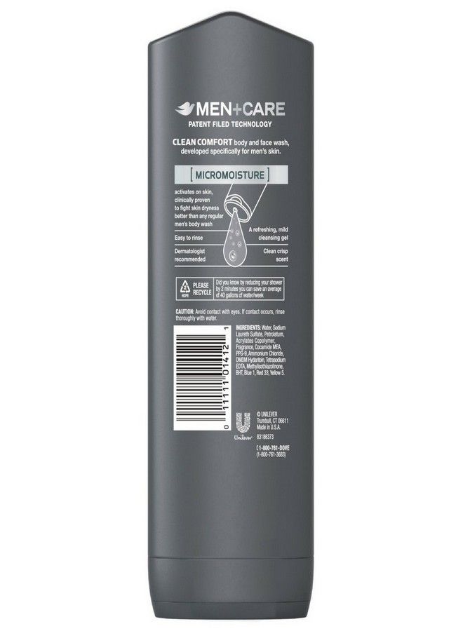 Dove Men + Care Body & Face Wash, Clean Comfort, 13.53 Fl Oz (Pack of 2) - Image 3