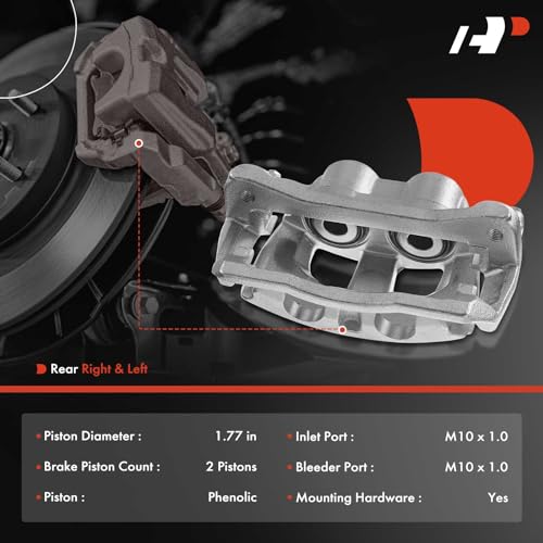 A-Premium Disc Brake Caliper Assembly with Bracket Compatible with Select Dodge and Ram Models - 2500/3500 2010-2018, Ram 2500/Ram 3500 2009-2010 - Rear Driver and Passenger Side, 2-PC Set - Image 2