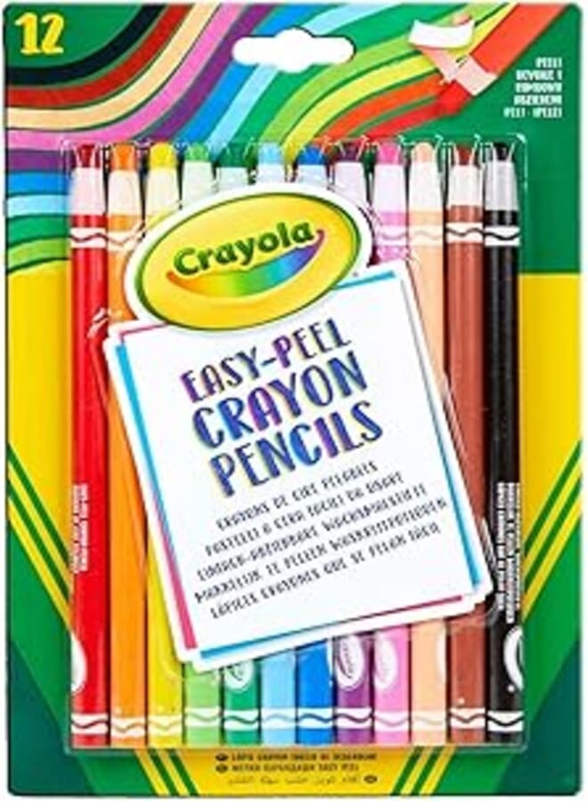 Crayola CRAYOLA Easy Peel Crayon Pencils 12 Pack - No sharpening needed
