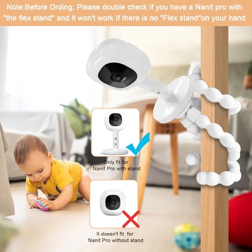 AISVAN Baby Monitor Mount Compatible with Nanit Pro Smart & Flex Stand Baby Monitor, Flexible Arm Monitor Mount,Baby Camera Holder Stand Without Tools - Image 2
