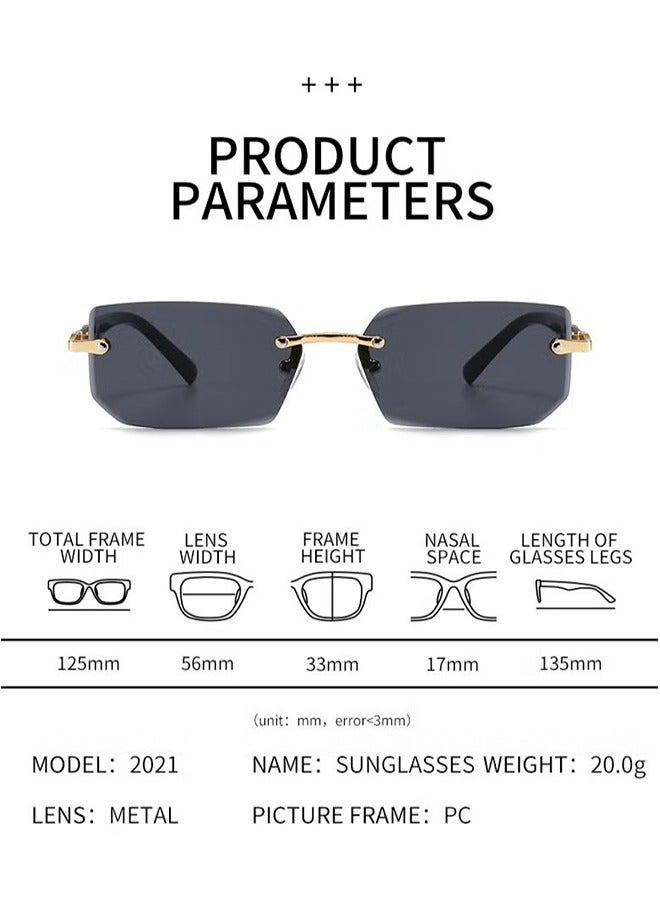 New Rimless Fashion Trend Sunglasses Personalized Sunglasses UV Protection Unisex - Image 3